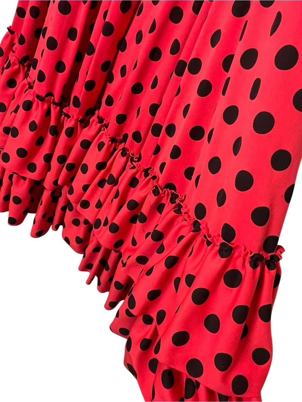 Vintage Star Styled Red Black Polka Dot Dance Costume Child M Drawstring Waist